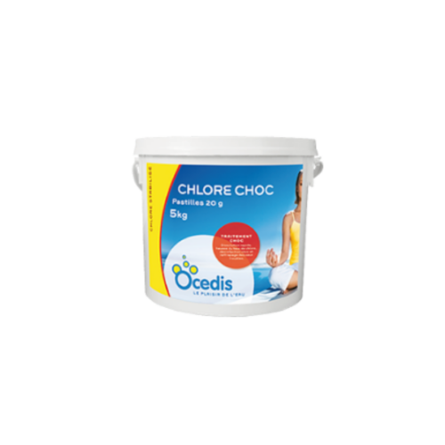 Chlore choc pastilles 20g - seau 5kg - Ocedis