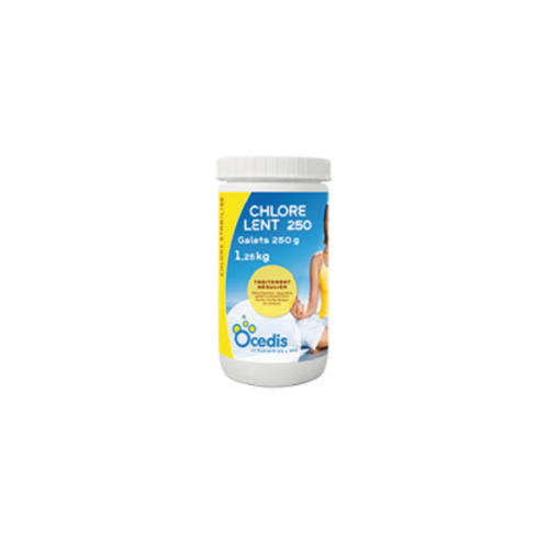 Chlore lent 250  galets 250g - bidon 1,25kg - Ocedis