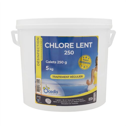 Chlore lent galets 250g- seau 5kg - Ocedis