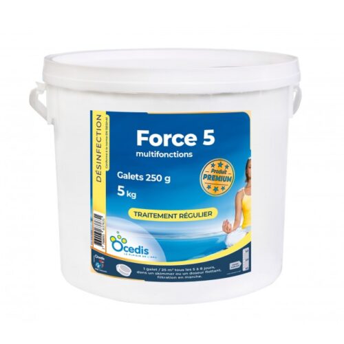 Force 5 chlore 5 actions 250g – seau 5kg – Ocedis