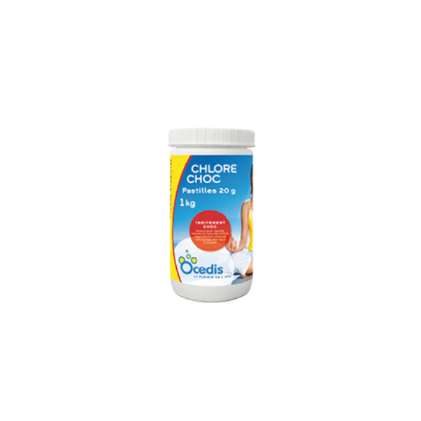 Chlore choc pastilles 20g - seau 1kg - Ocedis